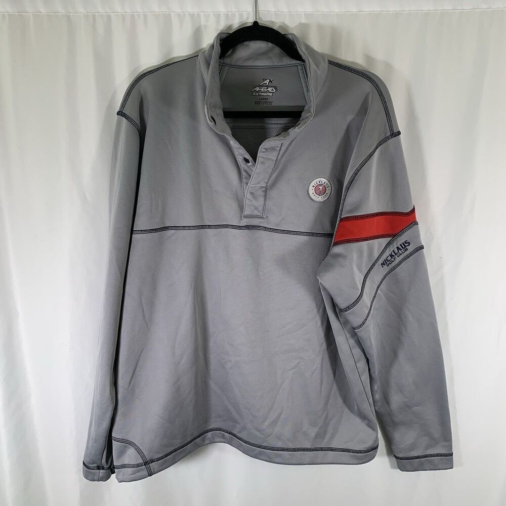 Nicklaus Golf Club Sweater Men's Large Grey 1/4 Snap Ahead Extreme Pullover